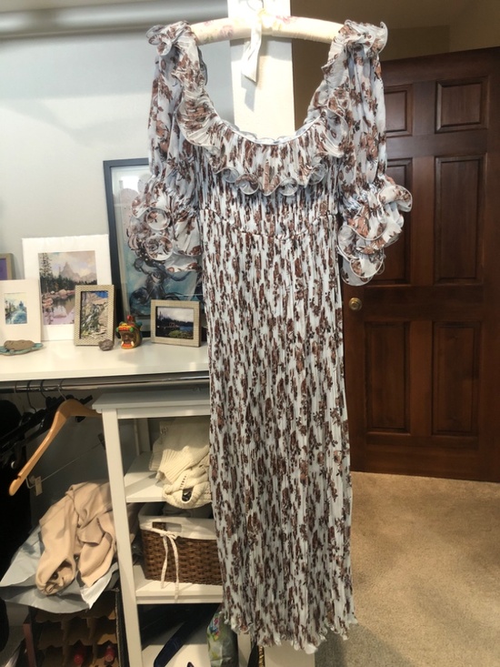 Reformation ‘the collection’ blue floral silk chiffon dress - Picture 2 of 4